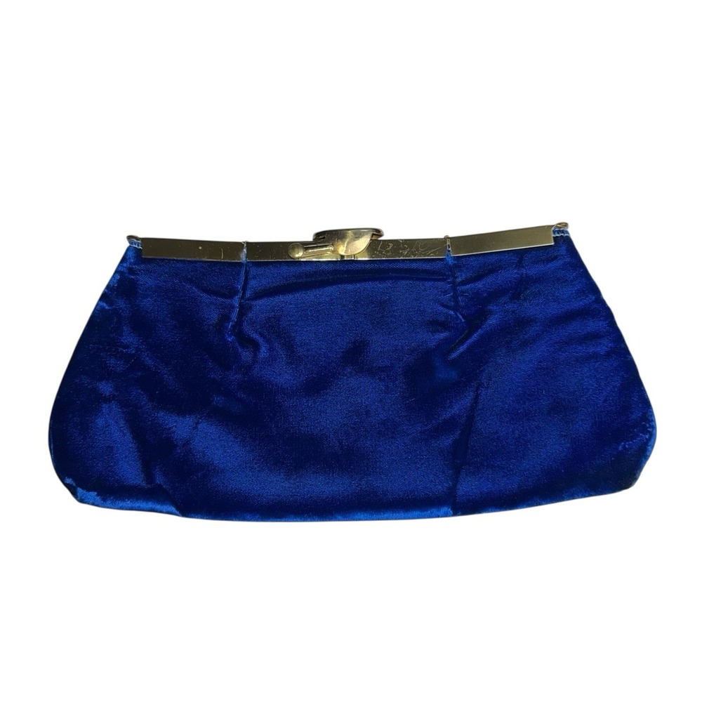 Vintage INGBER Royal Blue Velvet Clutch Purse - Picture 3 of 7
